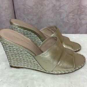 Stuart Weitzman Metallic Wedge Sandals